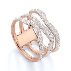 Monica Vinader Riva rose gold and diamond ring